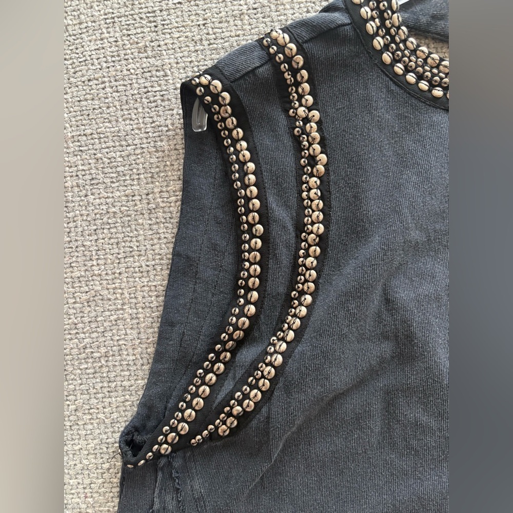 Free People Studded Muscle Tank – Washed Black – Size Medium - Picture 13 of 16